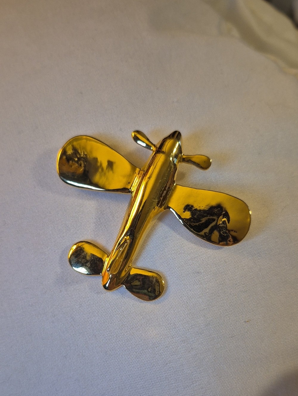 Vintage Gold Airplane Lapel Pin - Brooch